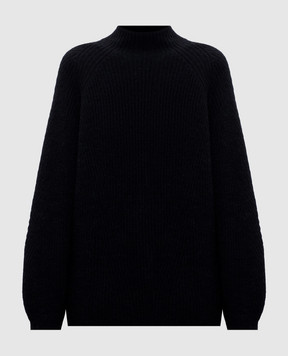 Twinset Черный свитер с шерстью альпаки с логотипом 252TT3064