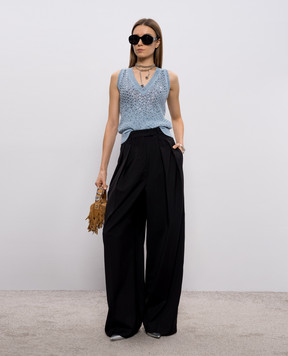 Ermanno Scervino Блакитний топ з кристалами D485L318CTYLE