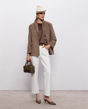 Brunello Cucinelli Коричневая блуза из шелка M0C59DZ310