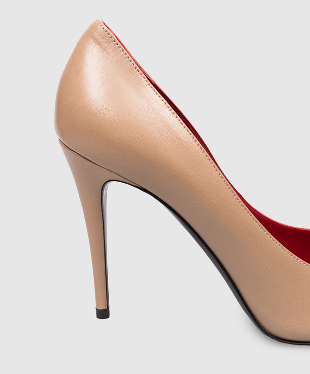 Valentino Коричневі шкіряні туфлі з логотипом VLogo 9W2S0QD7YEA зображення 7