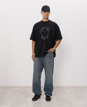 Vetements Чорна футболка з принтом MH27TR189Bm