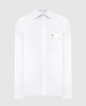 Stefano Ricci Біла сорочка з бавовни з емблемою MC008164BN3100