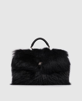 Dolce&Gabbana Чорна шкіряна сумка My Sicily BB7875BX833