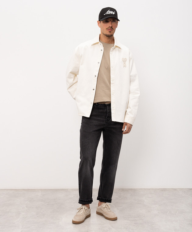 Ami Paris Бежева футболка Ami de Coeur UTS341726m зображення 2