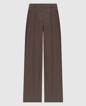 Peserico Коричневі штани з льону з ланцюжком A0404002606