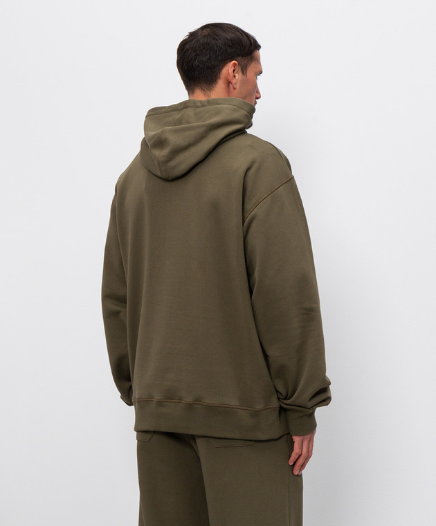 Balmain Худі кольору хакі з вишивкою логотипа GH0JR007BD10 зображення 4