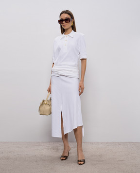 Victoria Beckham Біле поло в рубчик Twist з монограмою 1126JTP006969A