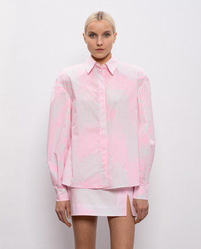 Rowen Rose Белая рубашка в полоску TOPRR238