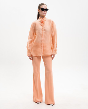 David Koma Помаранчева блуза із шовку з квітковою аплікацією RE26DK75T