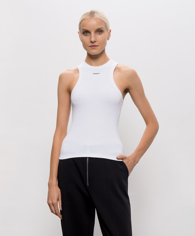 Dondup Белая майка в рубчик DS071JS0314DNC4 изображение 3