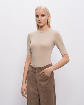 Brunello Cucinelli Бежевий топ з ланцюжком моніль MPTC8BJ310