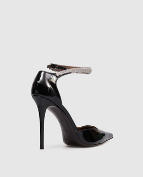 Giuseppe Zanotti Чорні шкіряні лаковані туфлі Raquel з кристалами I560012