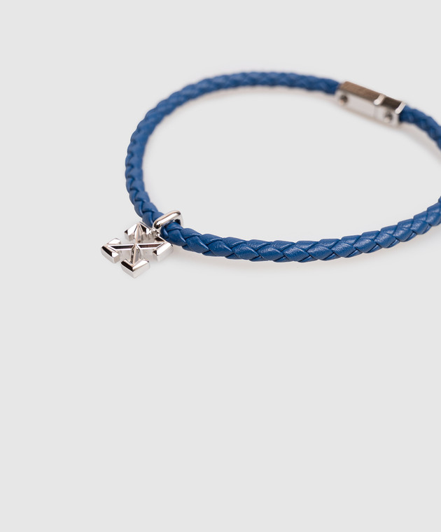 Off-White Синий кожаный браслет с подвеской Arrow OMOA10NC99MET001 изображение 3