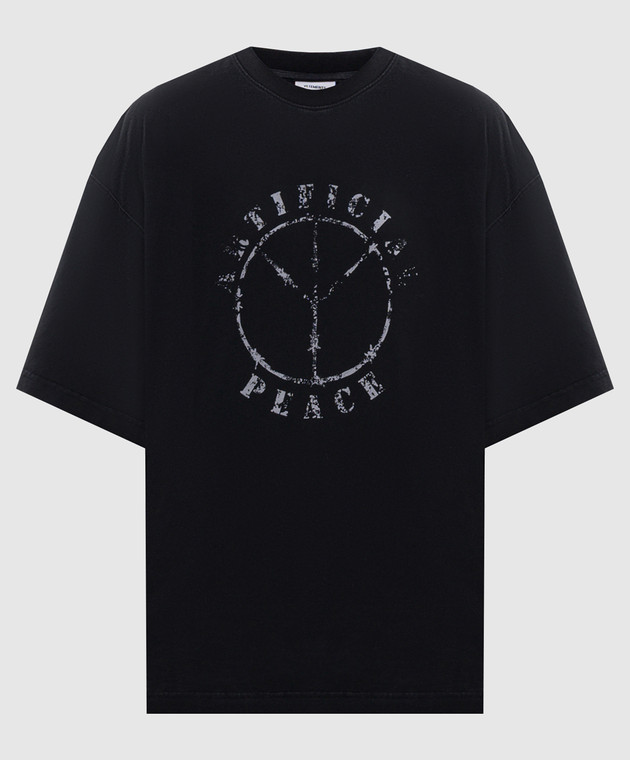 Vetements Чорна футболка з принтом MH27TR189Bw