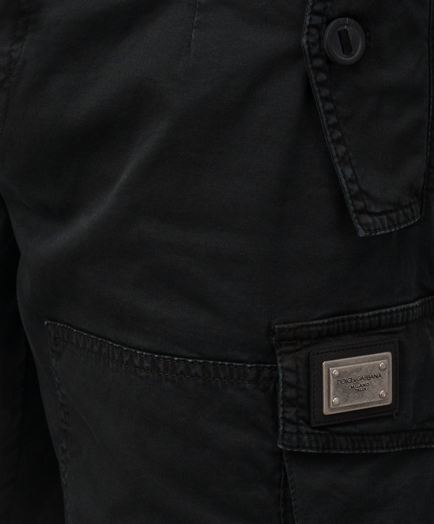 Dolce&Gabbana Черные шорты с патчем логотипа GV0UHTG8OI2 изображение 5