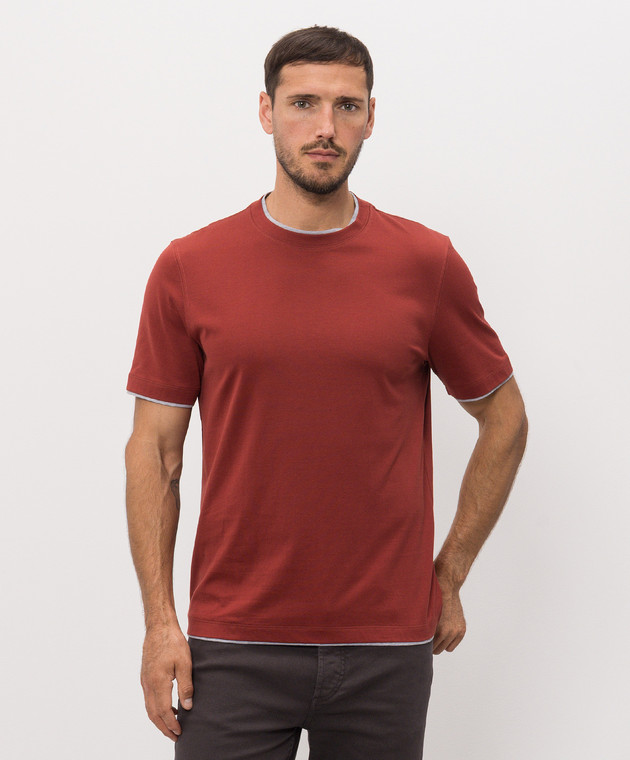 Brunello Cucinelli Теракотова футболка M0B137427 зображення 2