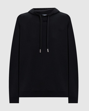 Off-White Чорне худі з фактурним принтом Flock Paisley 2FE00337T