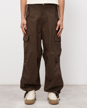 Rhude Брюки-карго цвета хаки с льном RHPS26PA01112