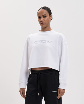 Off-White Білий укорочений світшот City Nature 2FE00514T