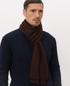 Cashmere&Whiskey Коричневый шарф из шерсти мериноса 140