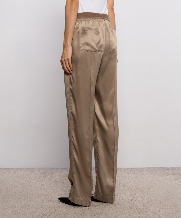 Tom Ford Бежевые брюки из шелка PAW683FAX1720 изображение 4