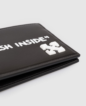 Off-White Черный кожаный портмоне с эмблемой OMNC098C99LEA001