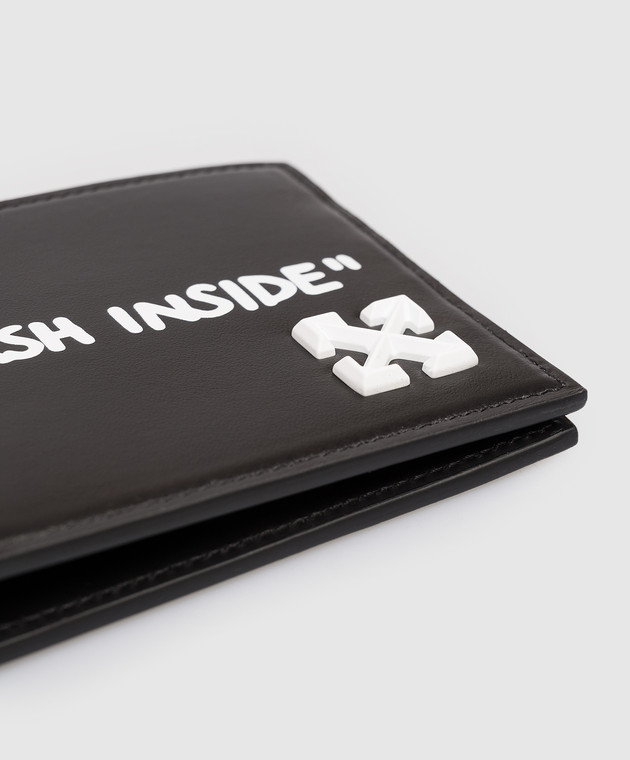 Off-White Чорне шкіряне портмоне з емблемою OMNC098C99LEA001 зображення 3