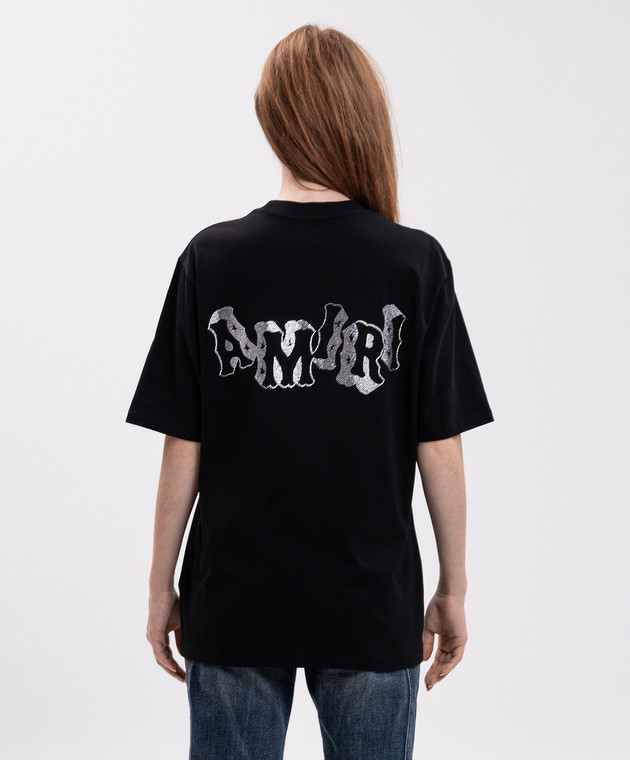 AMIRI Чорна футболка з кристалами AM426JR030 зображення 4