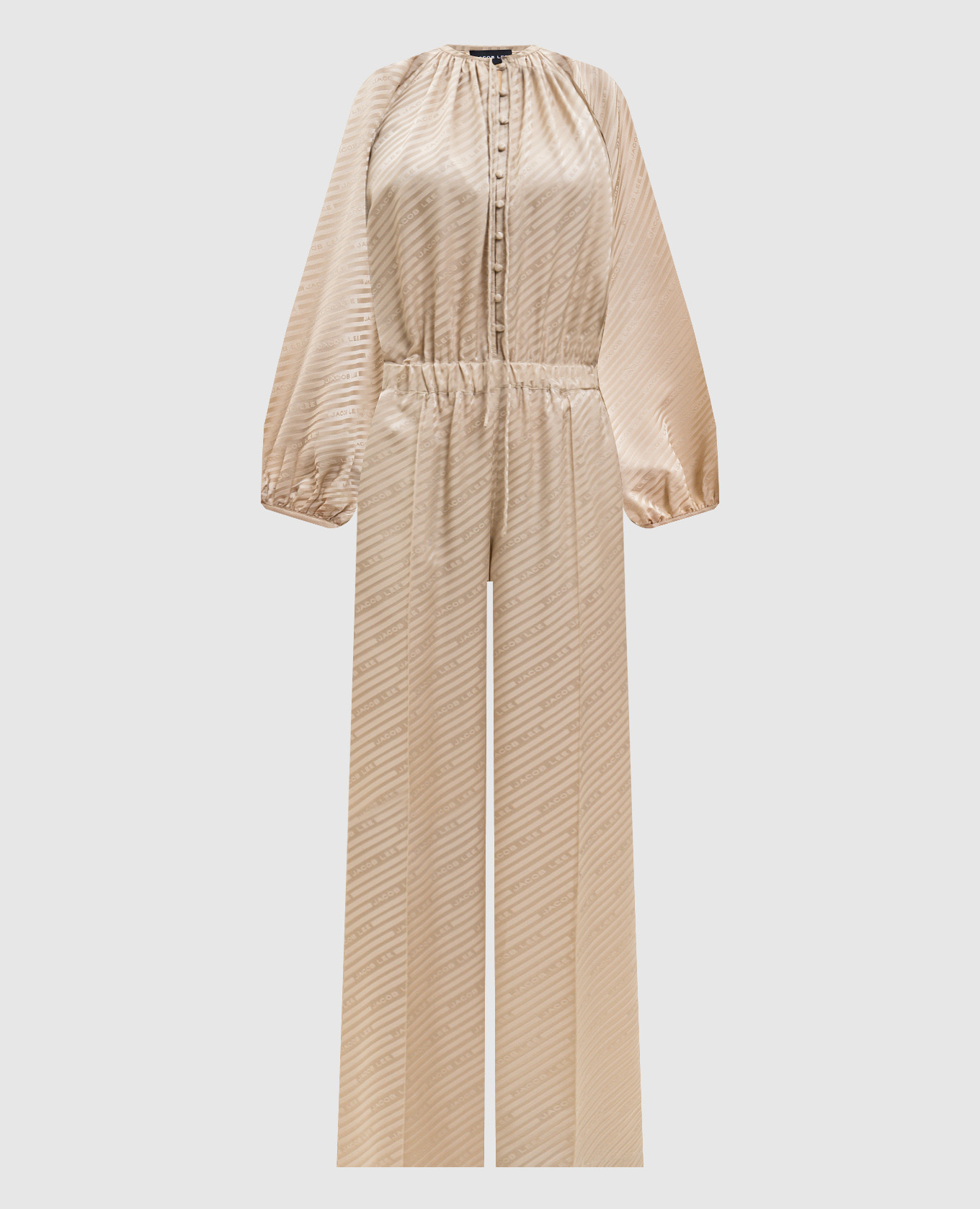 

Бежевый комбинезон из шелка в узор, Комбинезоны