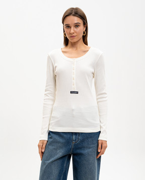 Dolce&Gabbana Лонгслів кольору айворі з ґудзиками F8W44TFU7AV