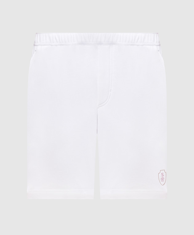 Brunello Cucinelli Білі шорти з контрастною емблемою ML8243390T