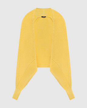 Balmain Жовтий кардиган з гравіюванням логотипа GF1KL275KJ39