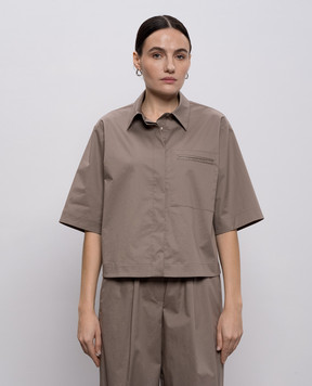 Peserico Коричневая рубашка с цепочкой мониль A0685001979