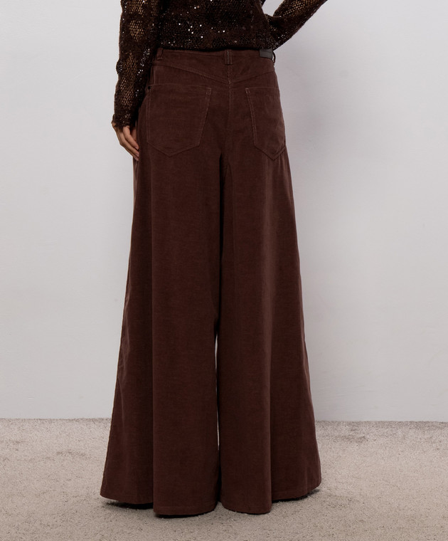 Brunello Cucinelli Коричневі вельветові палацо MB187P9266 зображення 4