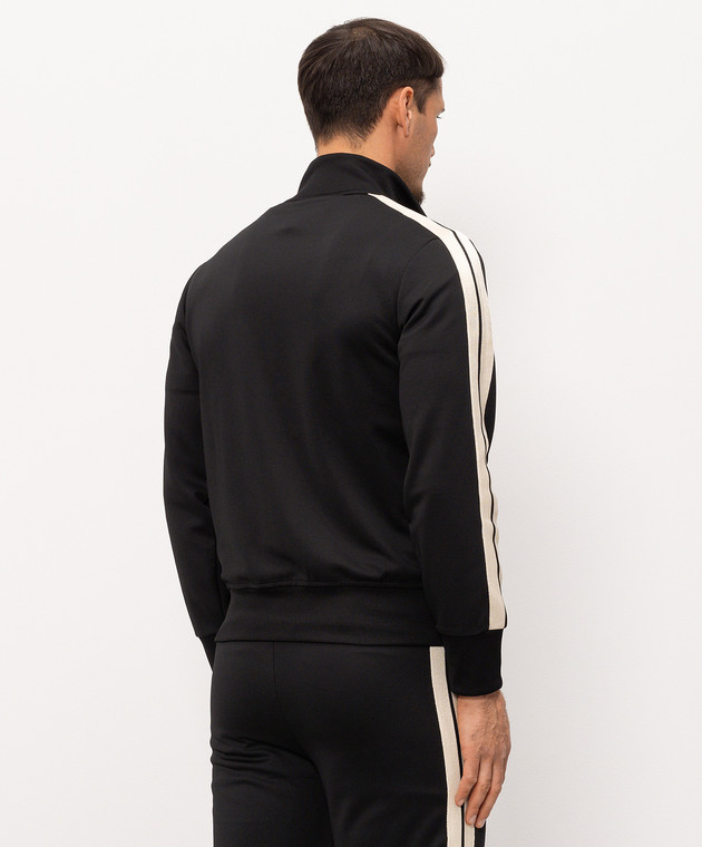 Palm Angels Черная спортивная куртка с вышивкой логотипа PMBD058S26FAB001 изображение 4