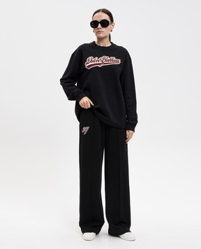 Dolce&Gabbana Черные спортивные штаны с монограммой логотипа FTC93ZGDDAJ