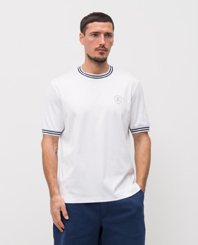 Brunello Cucinelli Белая футболка с принтом эмблемы M0B131386T