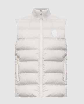 Brunello Cucinelli Серый пуховый жилет с нашивкой эмблемы MD5983306