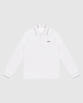 Brunello Cucinelli Дитяче сіре поло з вишивкою BE854T329C