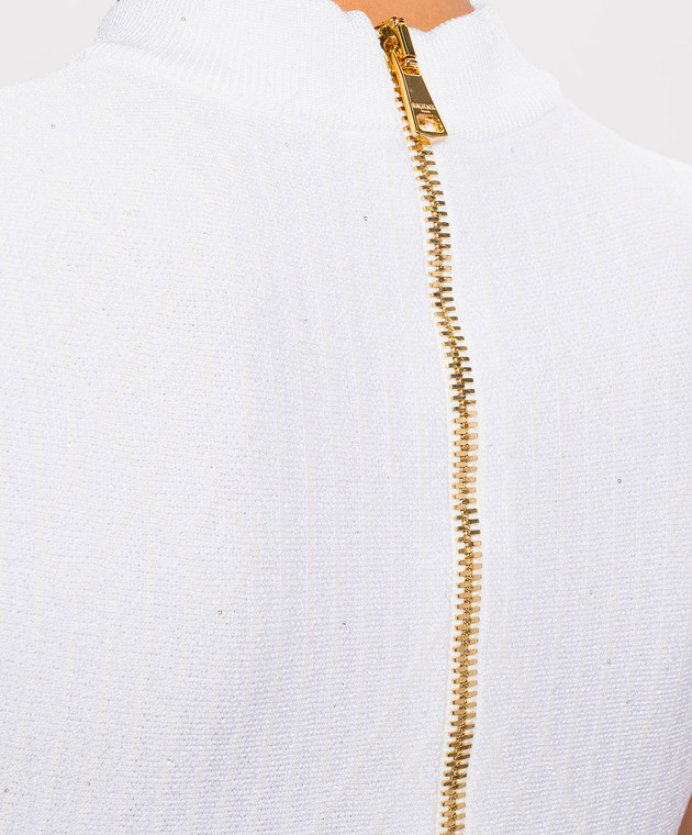 Balmain Біла сукня з паєтками HF1R7510KK04 зображення 5