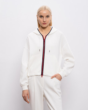 Brunello Cucinelli Белая спортивная куртка с нашивкой эмблемы MG927VT306