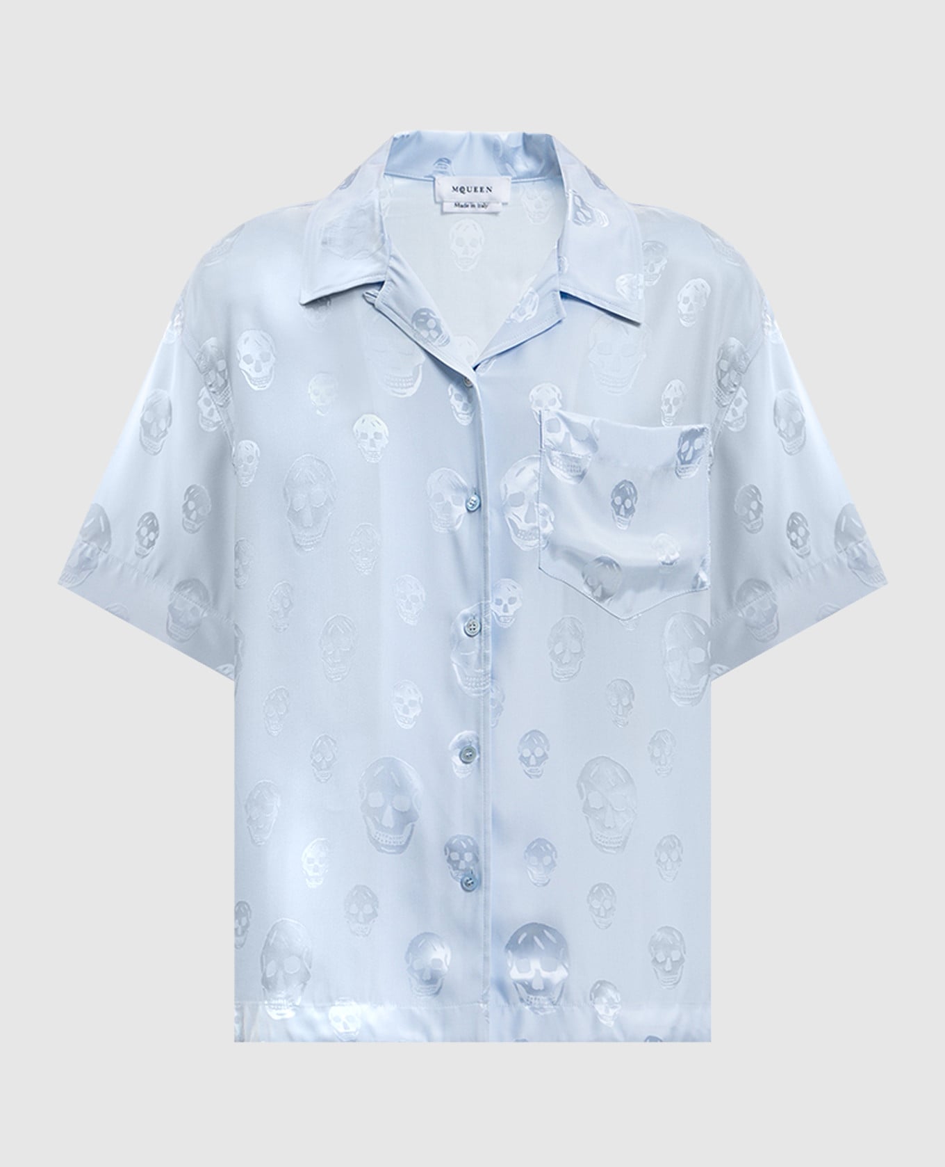 Голубая рубашка в узоре Skull