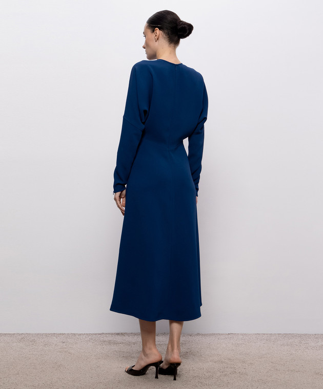Victoria Beckham Синее платье миди Dolman 1124WDR005231A изображение 3