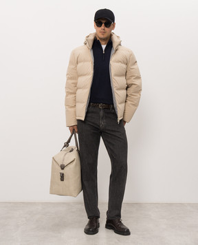 Brunello Cucinelli Темно-синій джемпер з вовни та кашеміру M2400124