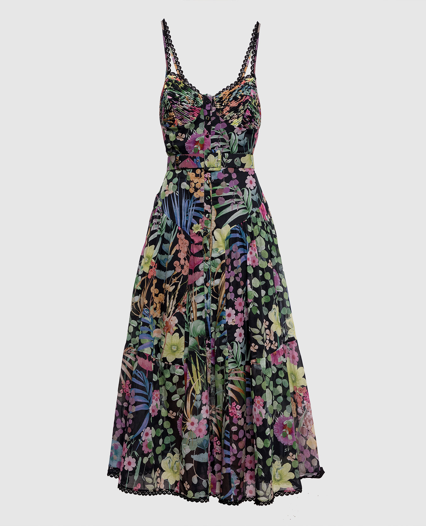 Черное платье Cael в цветочный принт