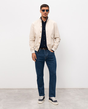 Pini Parma Біла футболка з контрастним окантуванням TSHIWHITE