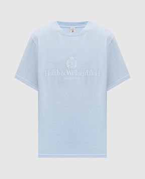 Sporty & Rich Блакитна футболка H&W Crest TO119710241BL90