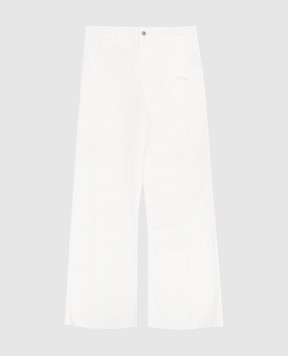 Off-White Дитячі джинси кольору айворі з принтом логотипа 44GYB002S26D001