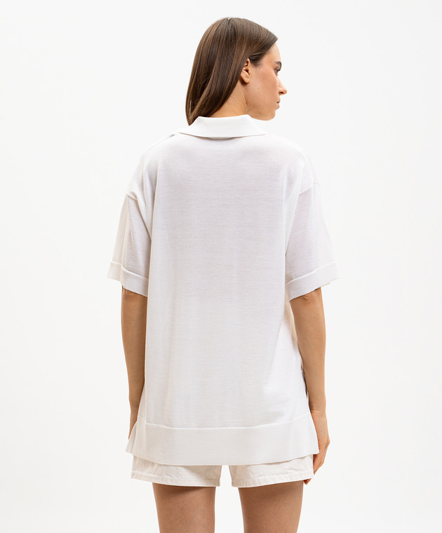 Ami Paris Поло кольору айворі з вишивкою емблеми UPL431KN0066 зображення 4