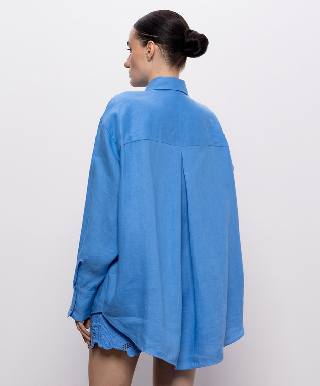 Ermanno Scervino Life Блакитна сорочка з льону D484K305ZQR зображення 3